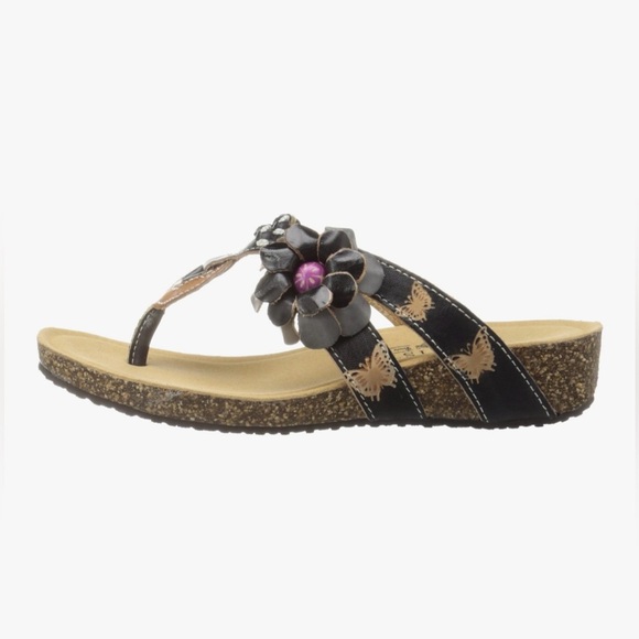 L'Artiste by Spring Step Women's Chunali Flat Sandal, Black/Multi Color Size 9 - Picture 10 of 16